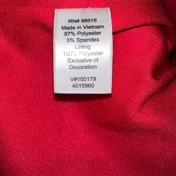 Coldwater Creek red cap sleeve evening, cocktail dress w/rhinestone accents p 16 - Picture 9 of 10